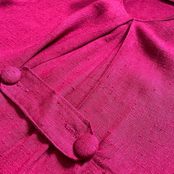 Vintage Red Flax Rayon matched set XS - Picture 8 of 8